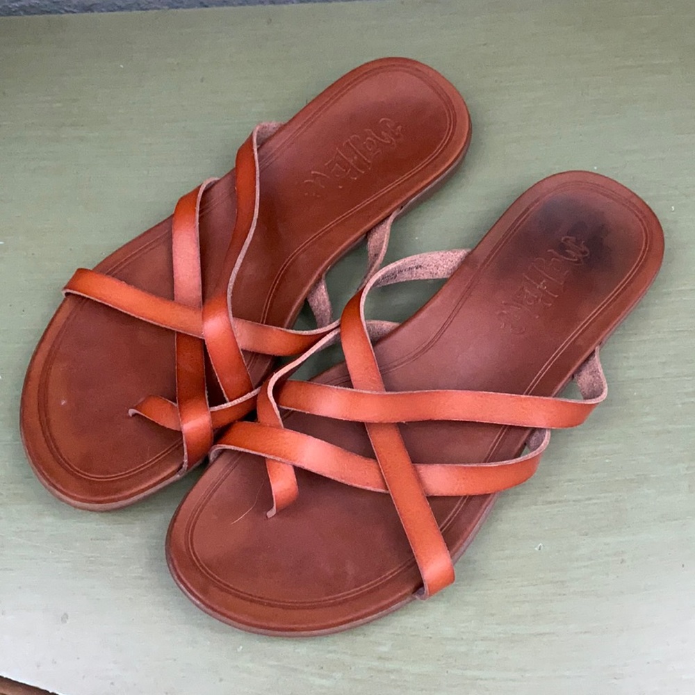 MAD LOVE Boho Criss Cross Leather Sandals Size 8